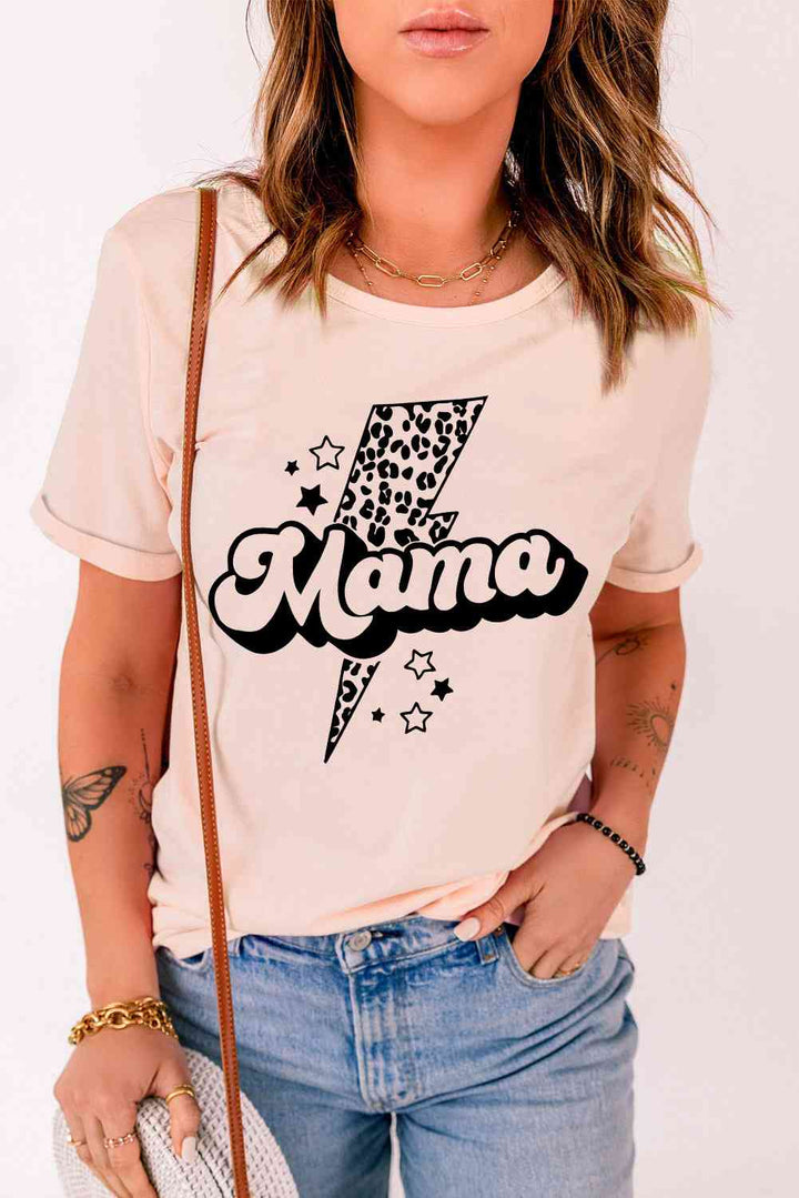 MAMA Lightning Graphic Round Neck Tee | 1mrk.com