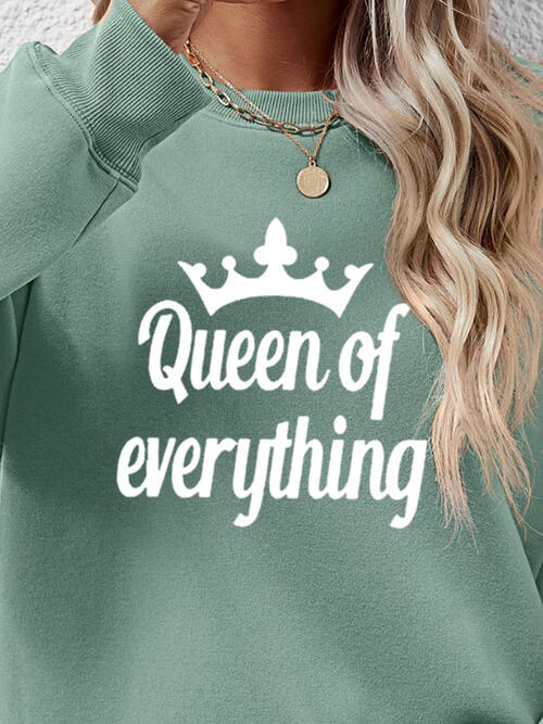 QUEEN OF EVERYTHING Round Neck Sweatshirt |1mrk.com