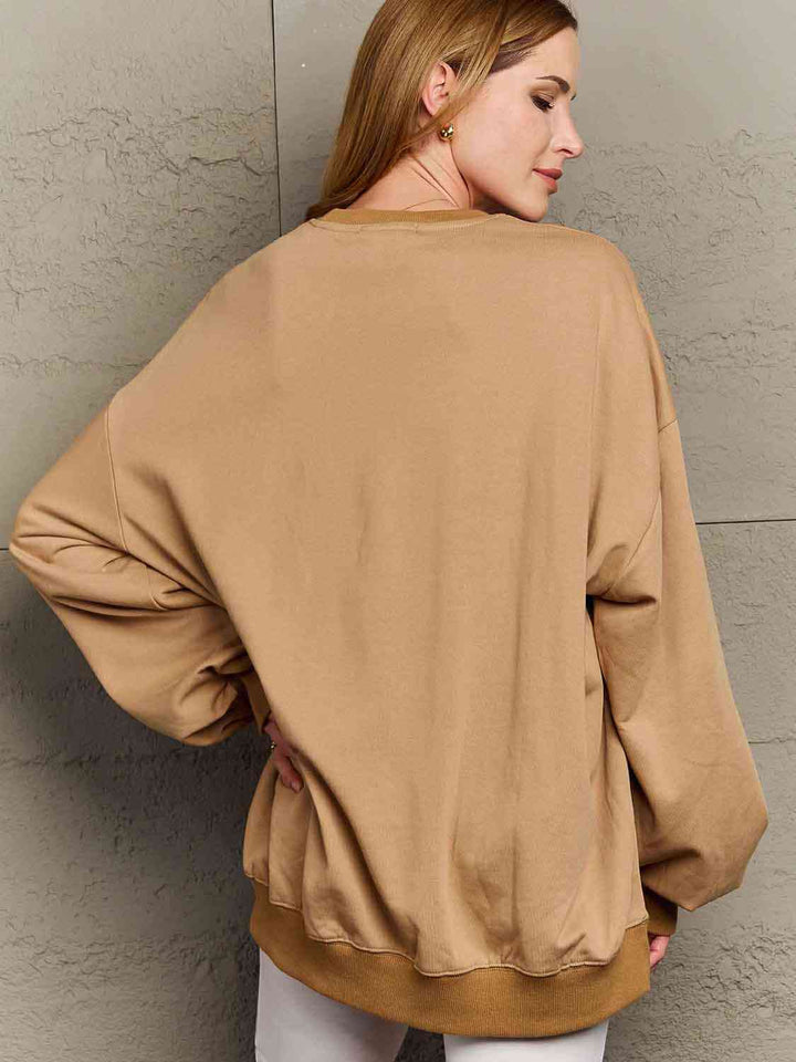 Simply Love Full Size Dropped Shoulder Sweatshirt |1mrk.com