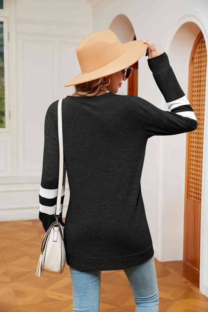 Round Neck Long Sleeve Top | 1mrk.com