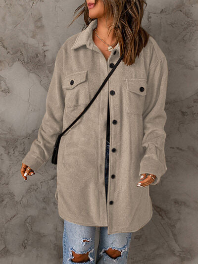 Drop Shoulder Button Down Collared Coat | 1mrk.com