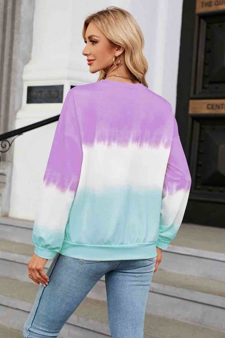 Gradient Round Neck Long Sleeve Sweatshirt |1mrk.com