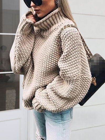 Turtleneck Long Sleeve Sweater | Trendsi