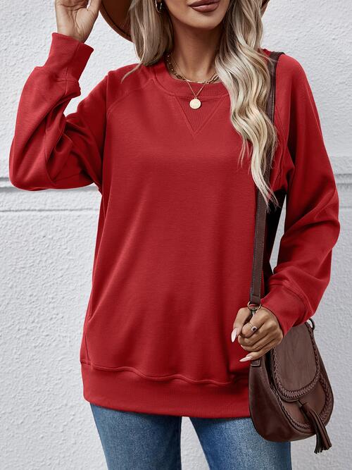 Round Neck Long Sleeve Sweatshirt |1mrk.com