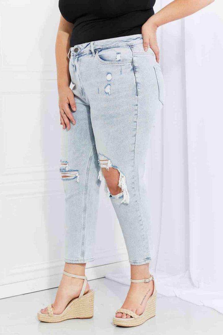 Vervet by Flying Monkey Stand Out Full Size Distressed Cropped Jeans | 1mrk.com