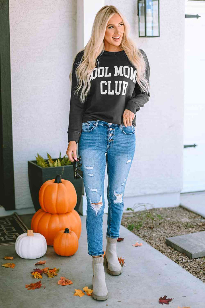 COOL MOM CLUB Round Neck Short Sleeve Sweatshirt |1mrk.com