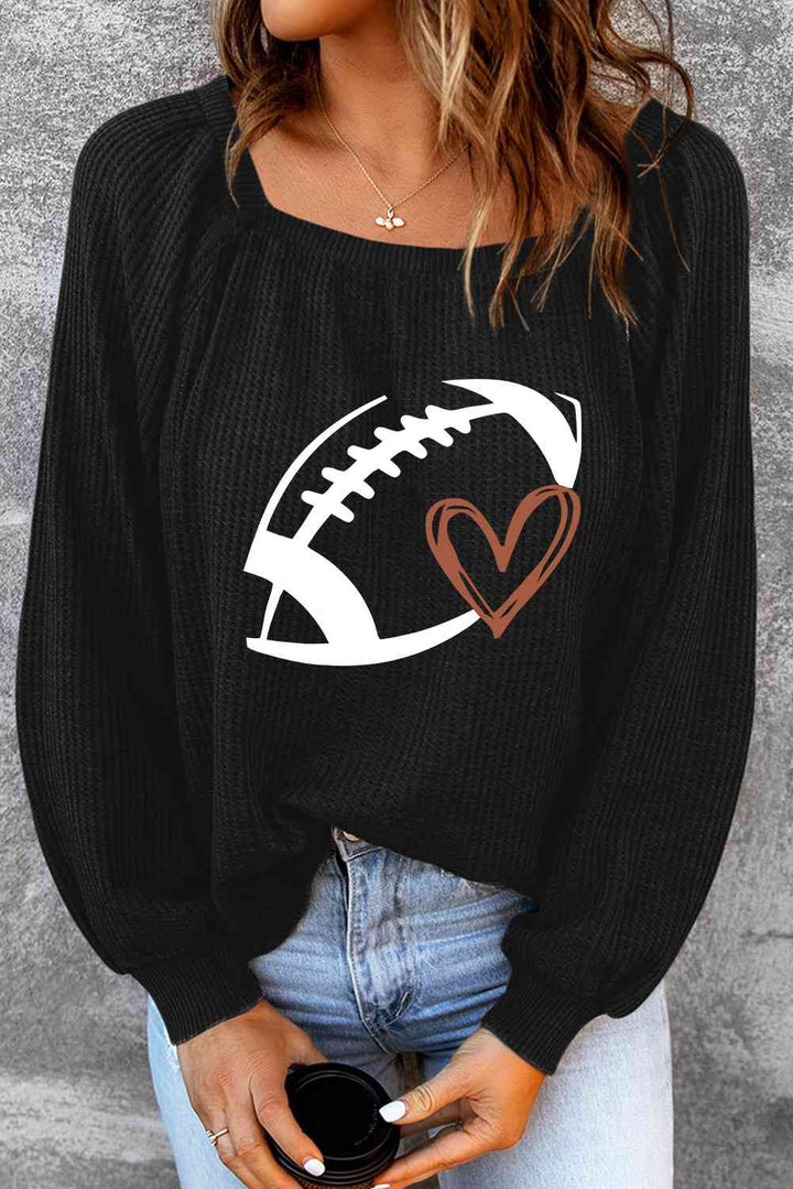 Football Graphic Ribbed Top | 1mrk.com