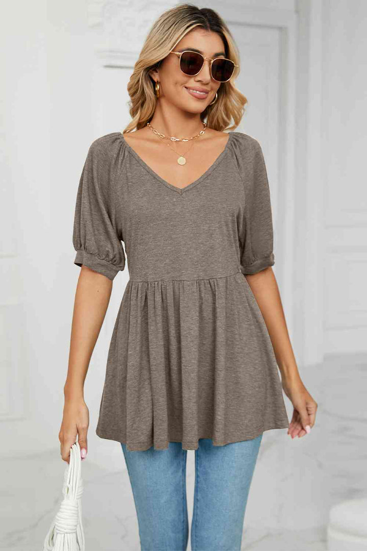 V-Neck Babydoll Top | 1mrk.com