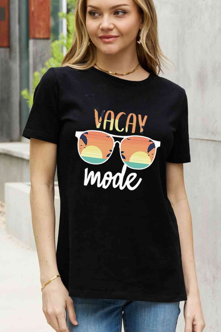 Simply Love Full Size VACAY MODE Graphic Cotton Tee | 1mrk.com