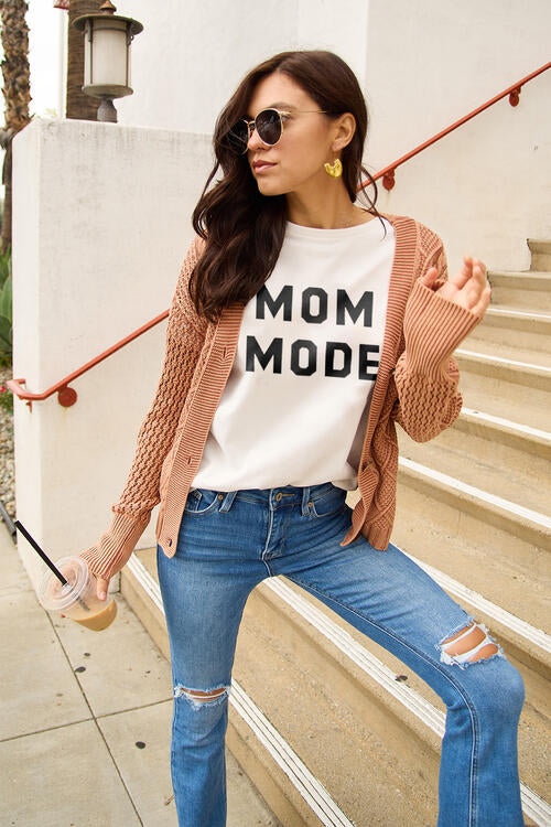 Simply Love Full Size MOM MODE Short Sleeve T-Shirt | 1mrk.com