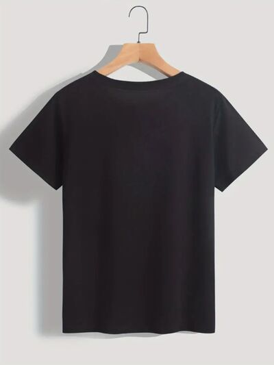 Heart Round Neck Short Sleeve T-Shirt | Trendsi