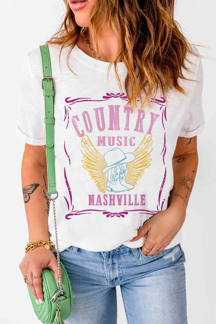 COUNTRY MUSIC NASHVILLE Graphic Tee | 1mrk.com