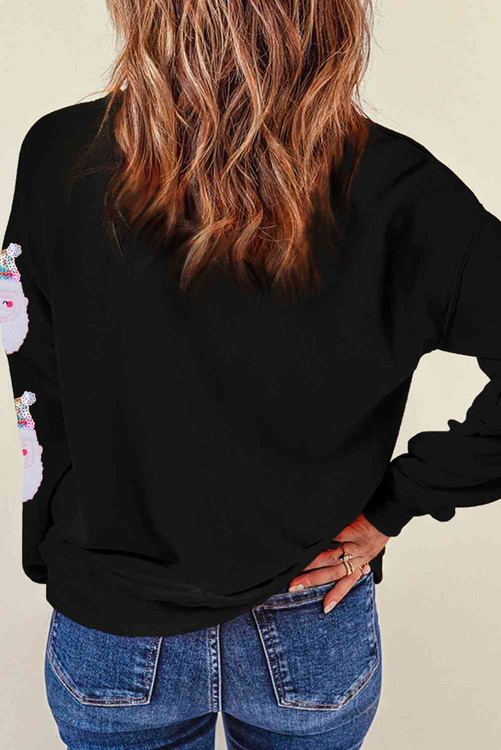 Sequin Santa Long Sleeve Sweatshirt |1mrk.com