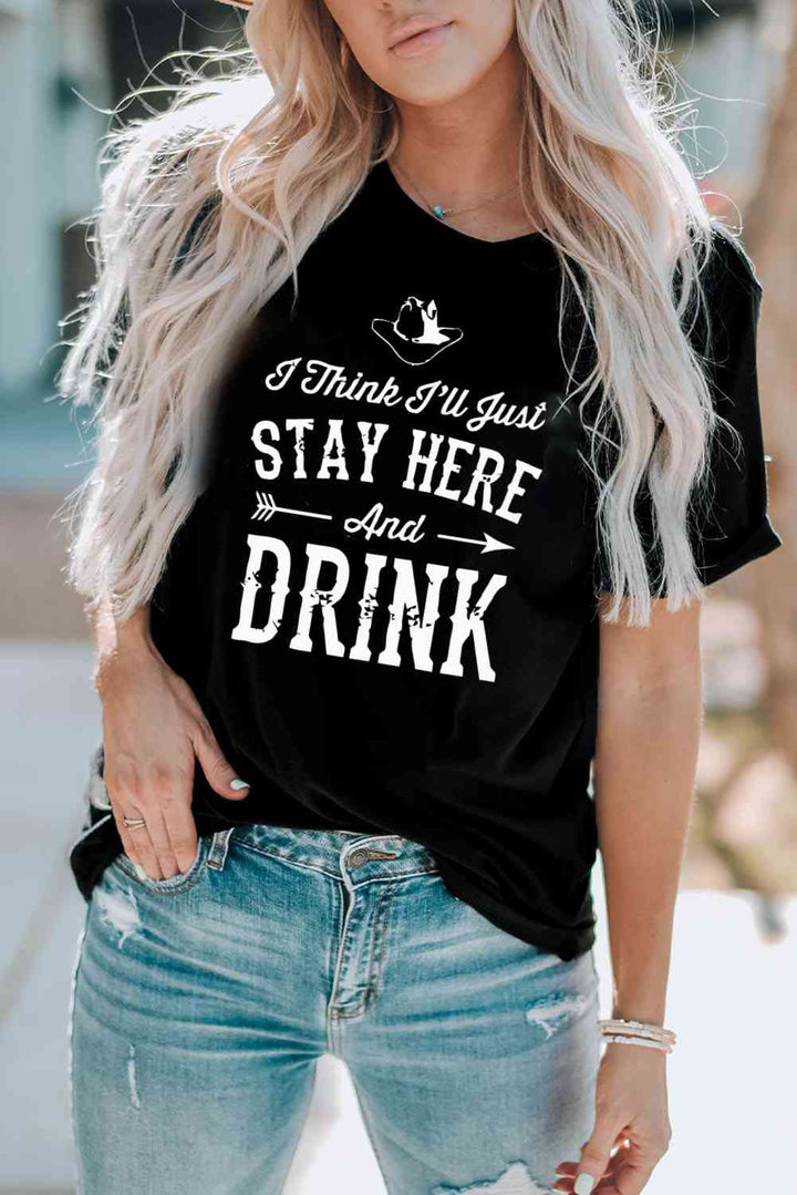 Slogan Graphic Cuffed T-Shirt | 1mrk.com