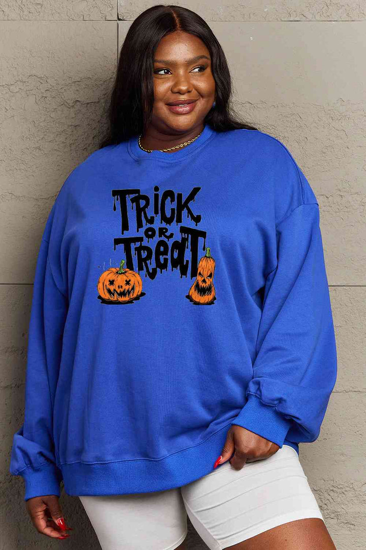 Simply Love Full Size TRICK OR TREAT Graphic Sweatshirt |1mrk.com