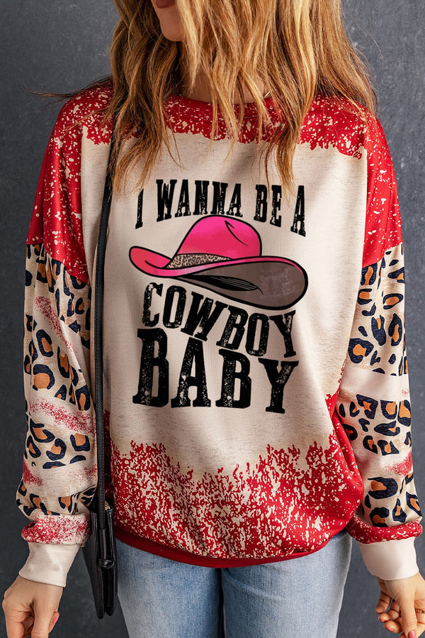 I WANNA BE A COWBOY BABY Round Neck Sweatshirt | Trendsi