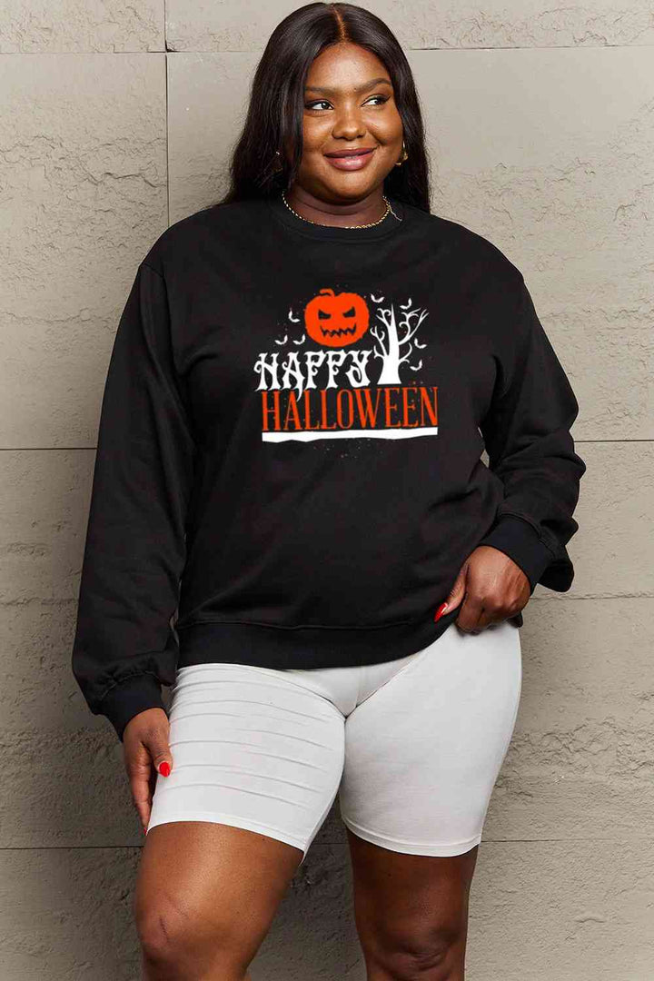 Simply Love Full Size HAPPY HALLOWEEN Graphic Sweatshirt |1mrk.com