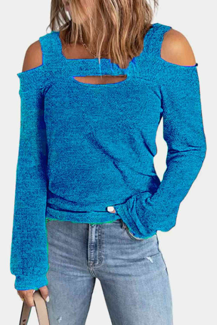 Full Size Cutout Cold Shoulder Blouse | 1mrk.com