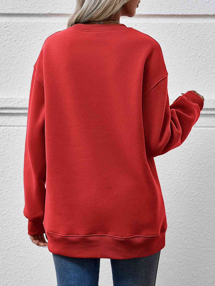 Round Neck Long Sleeve Sweatshirt |1mrk.com