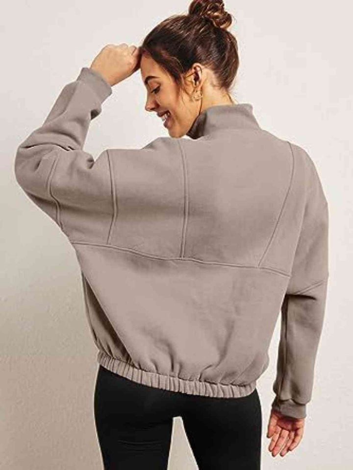 Half-Zip Long Sleeve Sweatshirt |1mrk.com