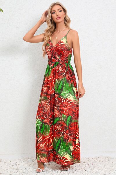 Printed Surplice Maxi Cami Dress | Trendsi