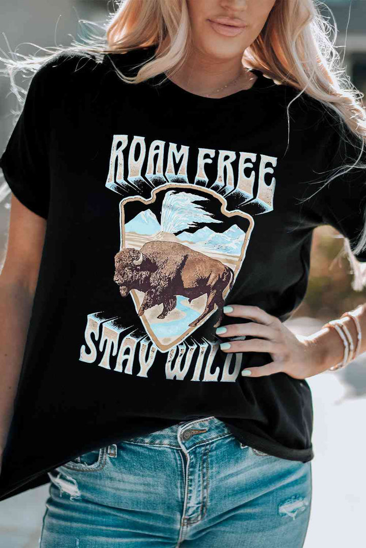 ROAM FREE STAY WILD Graphic Tee | 1mrk.com