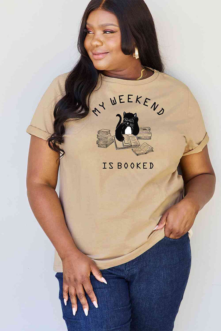 Simply Love Full Size MY WEEKEND IS BOOKED Graphic T-Shirt | 1mrk.com