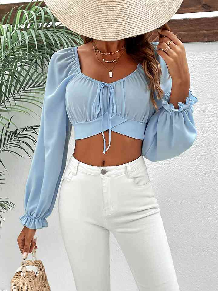 Raglan Sleeve Cropped Blouse | 1mrk.com