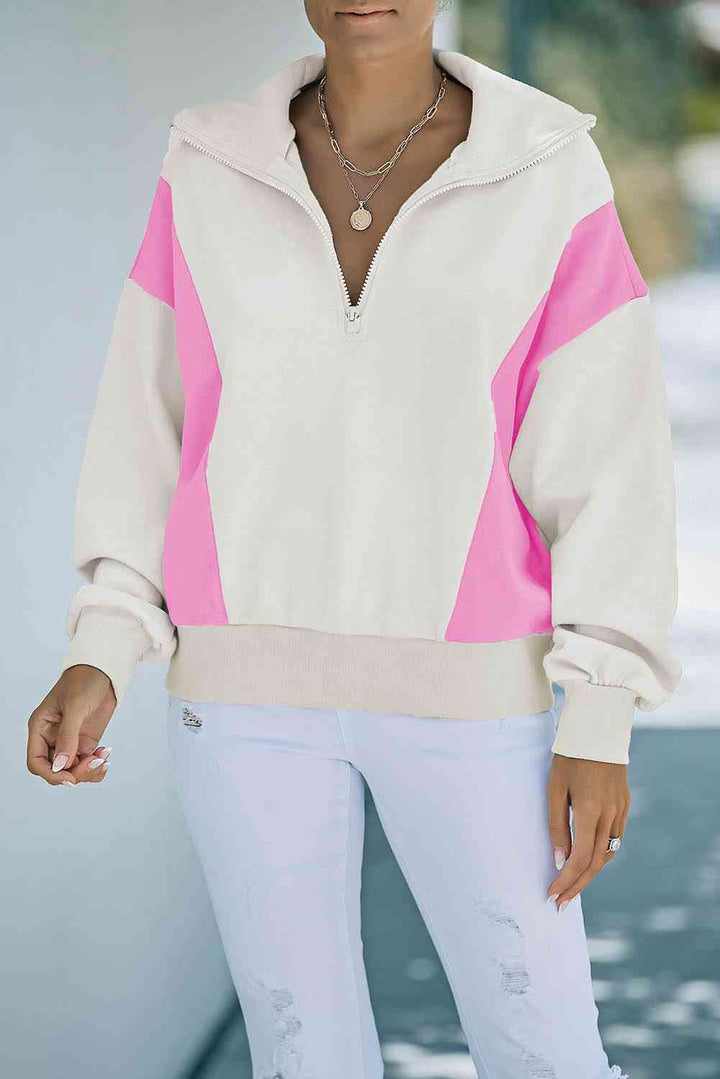 Color Block Quarter-Zip Sweatshirt |1mrk.com