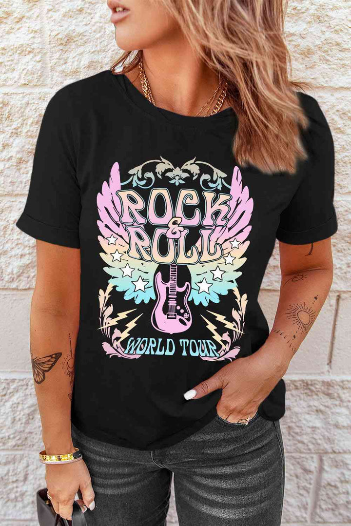 ROCK & ROLL Graphic Tee Shirt | 1mrk.com