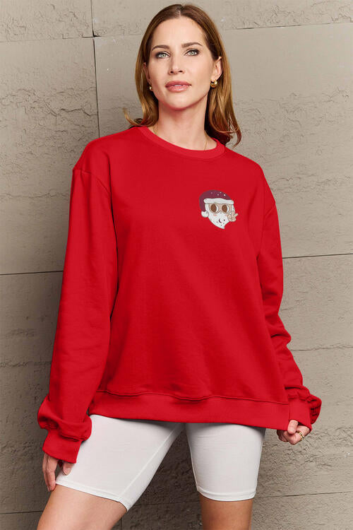 Simply Love Full Size Letter Graphic Long Sleeve Sweatshirt |1mrk.com