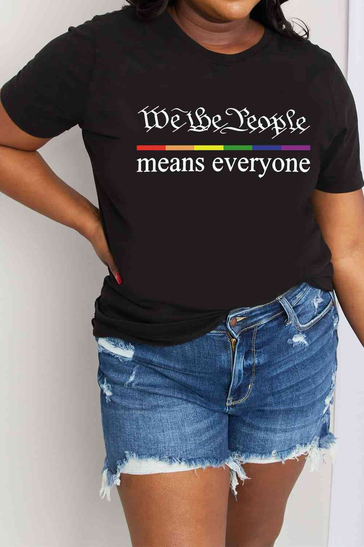 Simply Love Full Size MEANS EVERYONE Graphic Cotton Tee | 1mrk.com