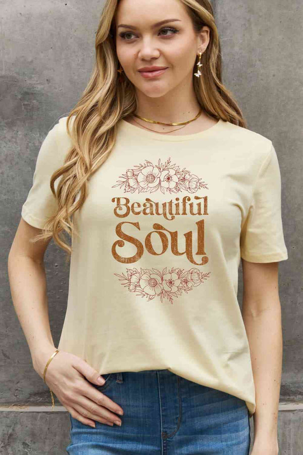 Simply Love Full Size BEAUTIFUL SOUL Graphic Cotton Tee | 1mrk.com