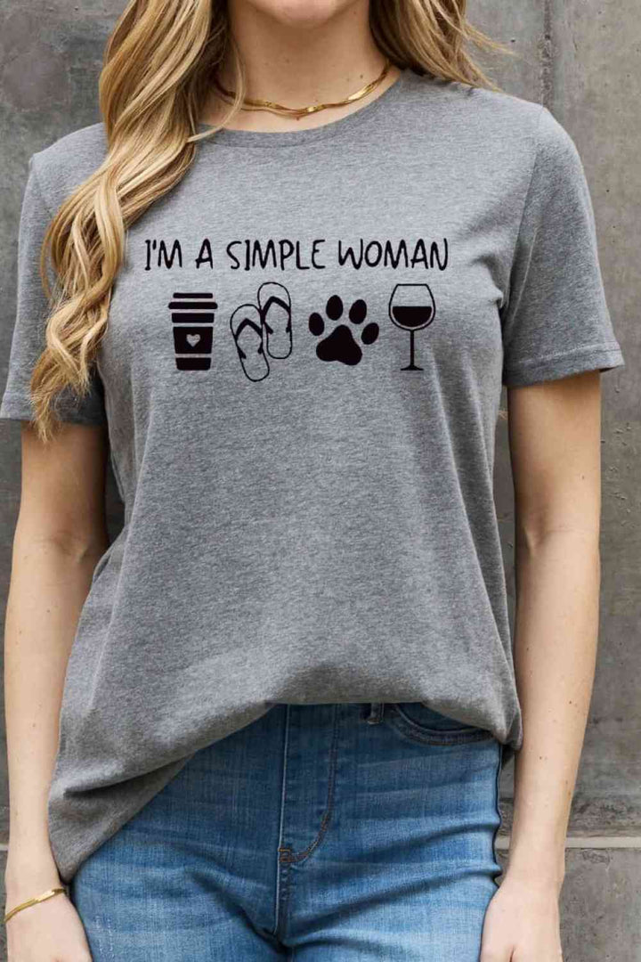 Simply Love Full Size I'M A  SIMPLE WOMAN Graphic Cotton Tee | 1mrk.com