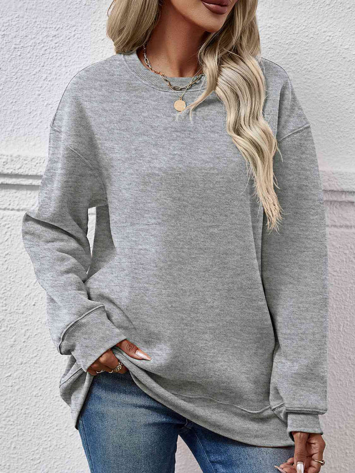 Round Neck Long Sleeve Sweatshirt |1mrk.com