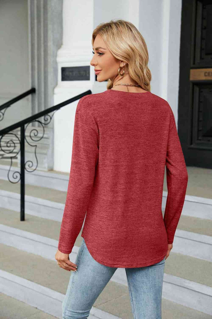 Round Neck Long Sleeve T-Shirt | 1mrk.com