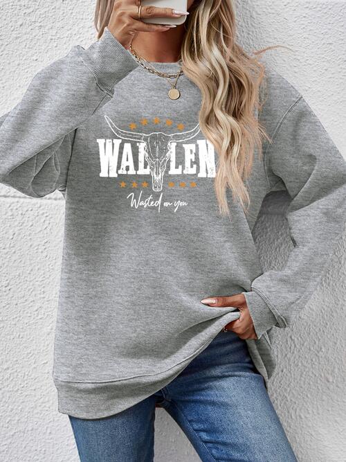 Graphic Round Neck Dropped Shoulder Sweatshirt |1mrk.com