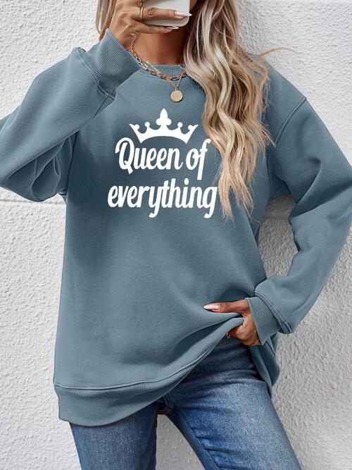 QUEEN OF EVERYTHING Round Neck Sweatshirt |1mrk.com