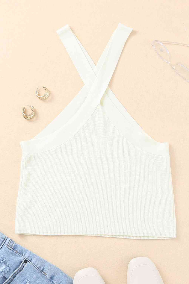 Ribbed Sleeveless Cropped Top | 1mrk.com