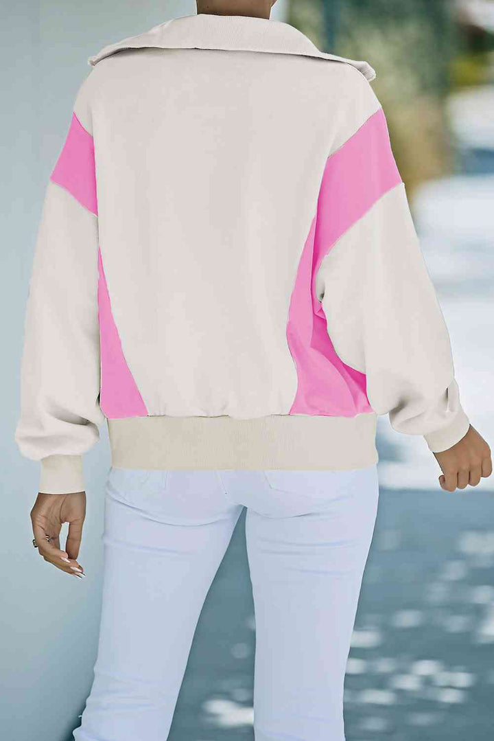 Color Block Quarter-Zip Sweatshirt |1mrk.com