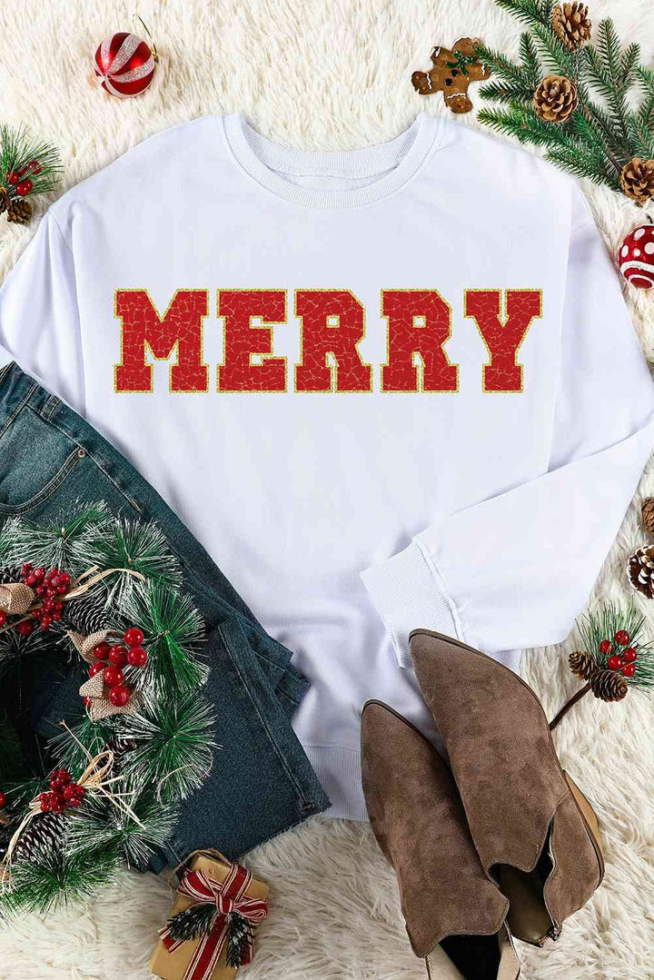 MERRY Graphic Drop Shoulder Sweatshirt |1mrk.com