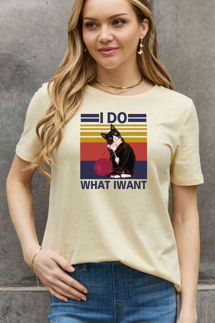 Simply Love Full Size I DO WHAT I WANT Graphic Cotton Tee | 1mrk.com