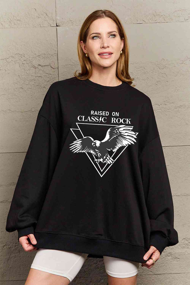 Simply Love Full Size Eagle Graphic Drop Shoulder Sweatshirt |1mrk.com