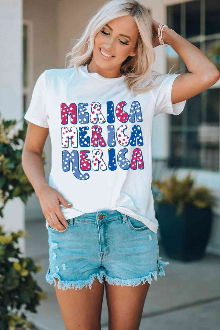 MERICA Graphic Round Neck Tee | 1mrk.com