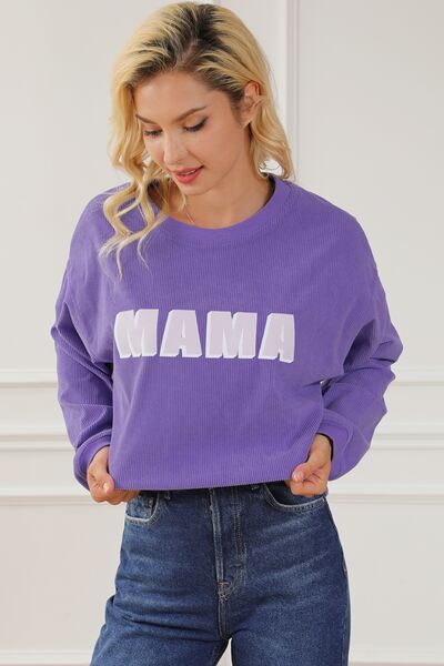 MAMA Round Neck Drop Shoulder Sweatshirt |1mrk.com