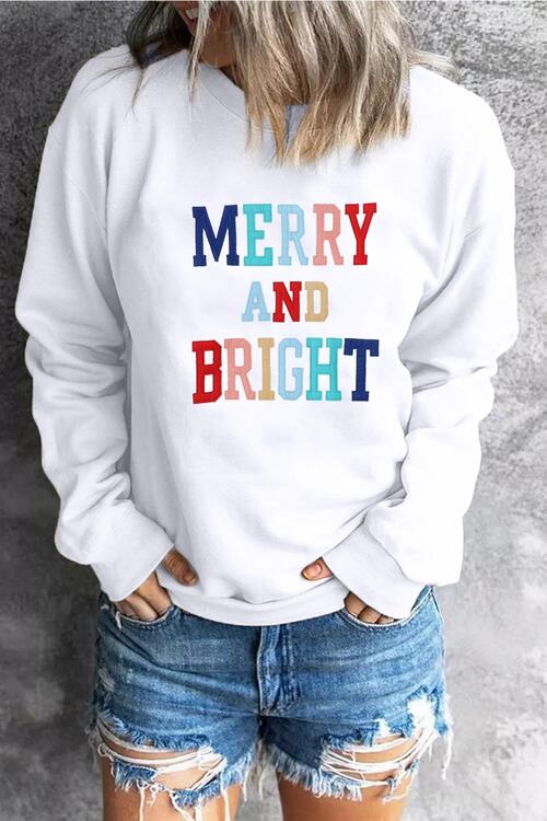 MERRY AND BRIGHT Graphic Sweatshirt |1mrk.com