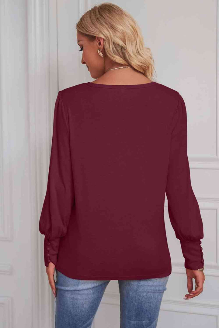 Round Neck Puff Sleeve T-Shirt | 1mrk.com