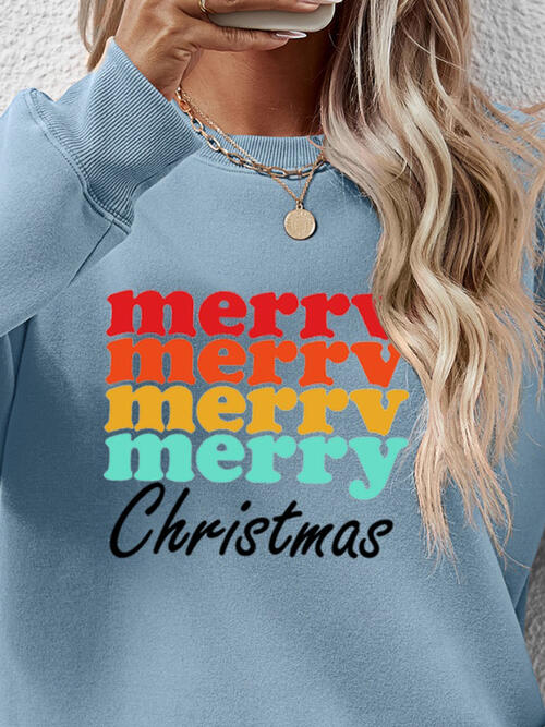 MERRY CHRISTMAS Graphic Long Sleeve Sweatshirt |1mrk.com