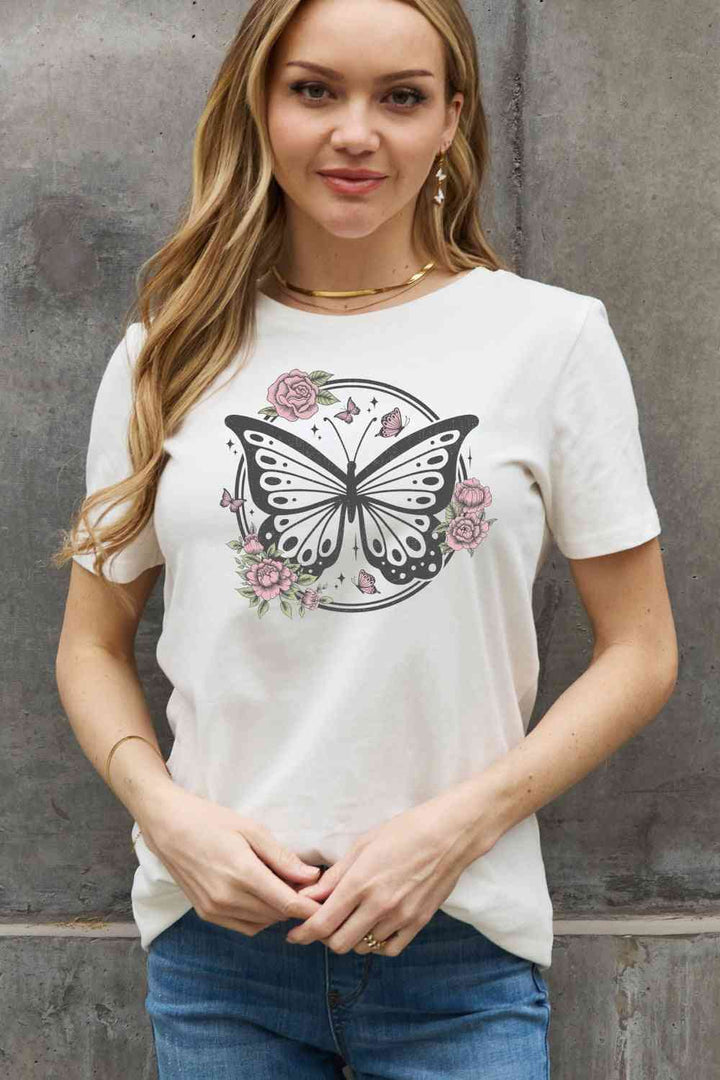 Simply Love Simply Love Full Size Butterfly Graphic Cotton Tee | 1mrk.com