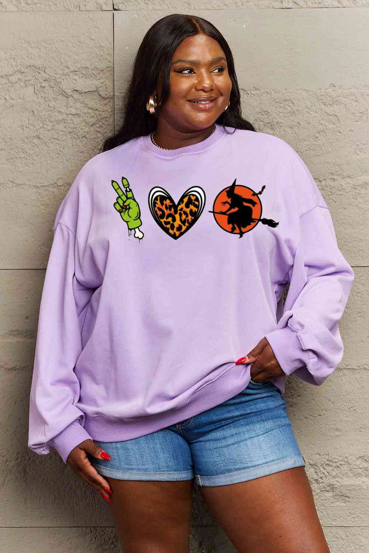 Simply Love Full Size Drop Shoulder Graphic Sweatshirt |1mrk.com